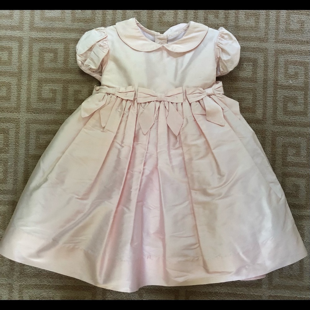 Frances Johnston pink silk dress. Size 24mo.